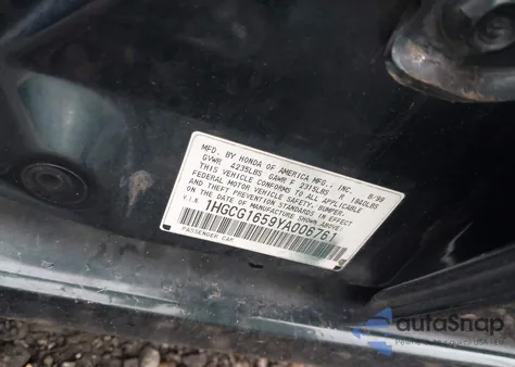 2000 Honda Accord 3.0 Ex from USA, damaged, VIN 1HGCG1659YA006761